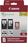 Canon PG-560XL Black & CL-561XL Colour Ink Cartridge + Photo Paper Value Pack Photo Value Pack με 1 Μελάνι InkJet Μαύρο (3712C008)