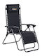 Aluminum Garden & Pool Deckchair with Pillow Black 94x65x114cm