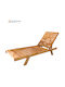 Deckchair Wooden Beige 202x61x24cm.