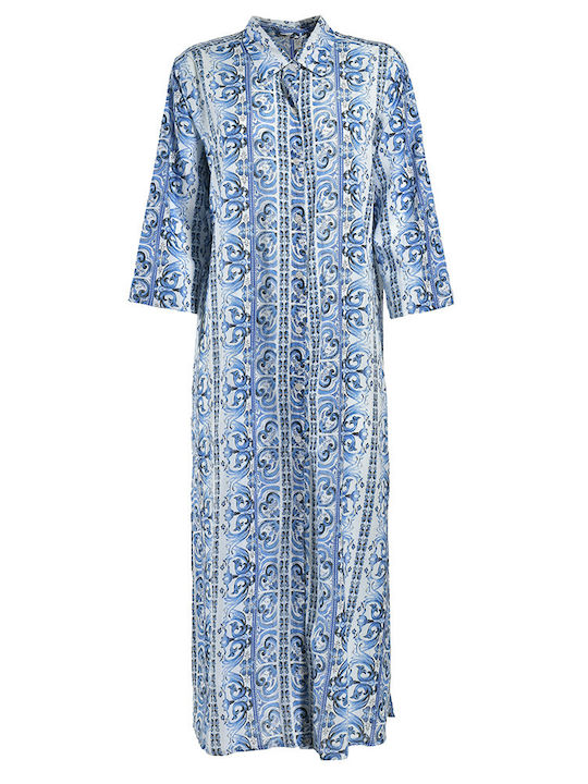Ble Resort Collection Женско Дълъг Кафтан Плажно облекло Blue
