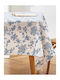 To megalo pazari Tablecloth Linen with Embroidery White 140x180cm