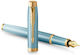 Parker Writing Pen Medium Green made of Brass with Blue Ink