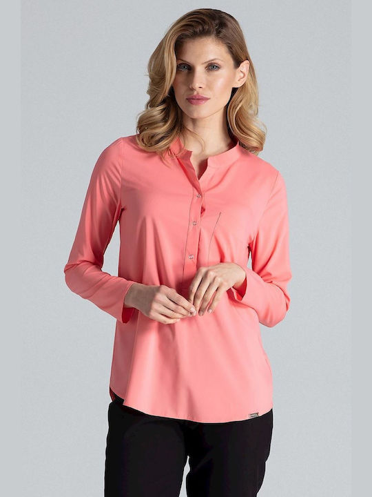 Figl Damen Bluse Langärmelig Rosa