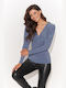 Numinou Damen Bluse Blau