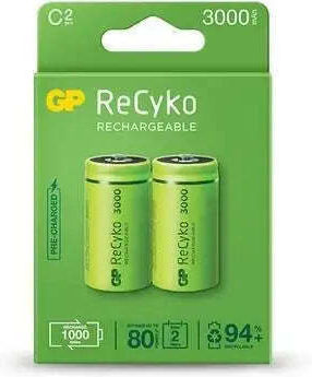 Recyko Rechargeable Battery Size C Lr14 3000mah 1.2v