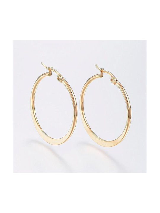 Stainless Steel Gold Hoop Earrings 40mm 1 Pair