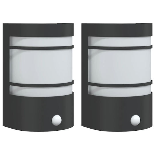 vidaXL Lumină de exterior montată pe perete E27 IP44 14x11x20.5εκ.