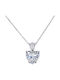 Necklace with design Heart from Silver with Zircon