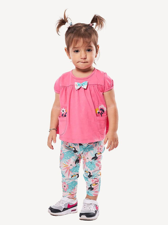 Εβίτα Kids Set with Leggings Summer 2pcs Fuchsia