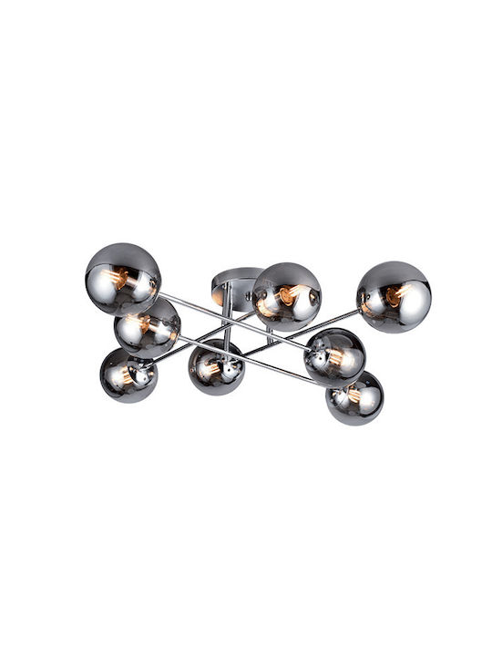 Led7 Glass Ceiling Light with Socket E14 Silver