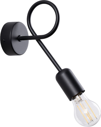 Sollux Modern Lamp Wall with Socket E27 Black 20cm