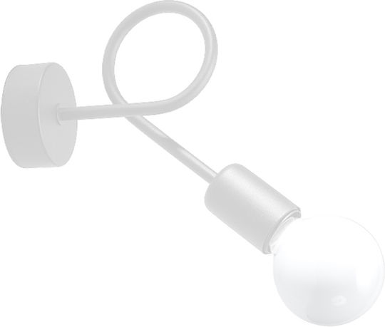 Sollux Modern Lamp Wall with Socket E27 White 20cm