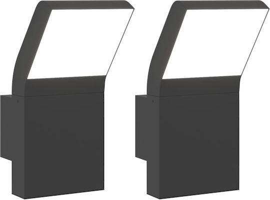 vidaXL Стенен Външен Осветител LED IP54 9W с Топла Бяла Светлина 10x15x22см