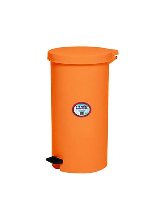 Cyclops 003301777 Coș de Gunoi Plastic cu Pedală Πορτοκαλί 35lt 1buc