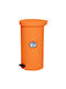 Cyclops 003301777 Coș de Gunoi Plastic cu Pedală Πορτοκαλί 35lt 1buc