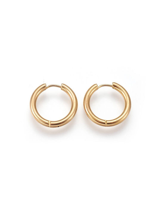 Stainless Steel Gold Hoop Earrings 21mm 1 pair