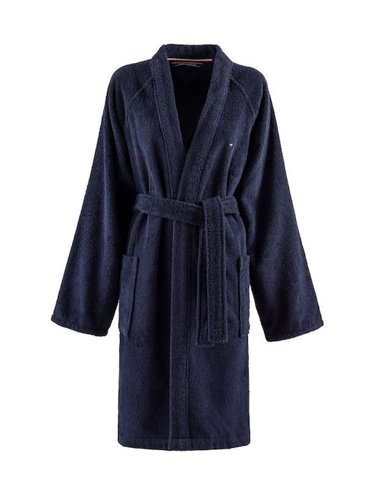 Tommy Hilfiger legend Bathrobe with Collar in Blue Color 400gr/m²
