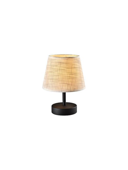 Led7 Metal Table Lamp for Socket E27 with Black Shade and Base