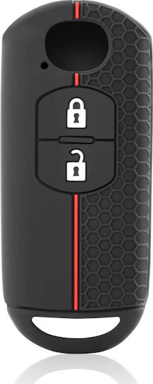 Car Key Cover Case made of with 2 Buttons for Mazda in Black Color