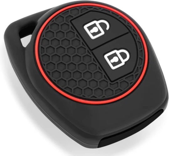 Car Key Cover Case made of with 2 Buttons for Suzuki in Black Color