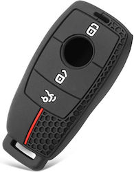 Car Key Cover Case made of with 3 Buttons for Mercedes Benz in Black Color