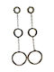 Earrings Silver 925 Three Circles Chain