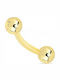 Precious Gold K14 Earring Piercing Single Stone Balls Eyebrow Banana Gbnbi.25