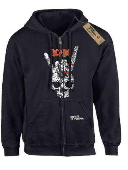 Adult Hooded Sweatshirt Takeposition Z-cool Acdc Highway To Hell Black 908-7516b-02