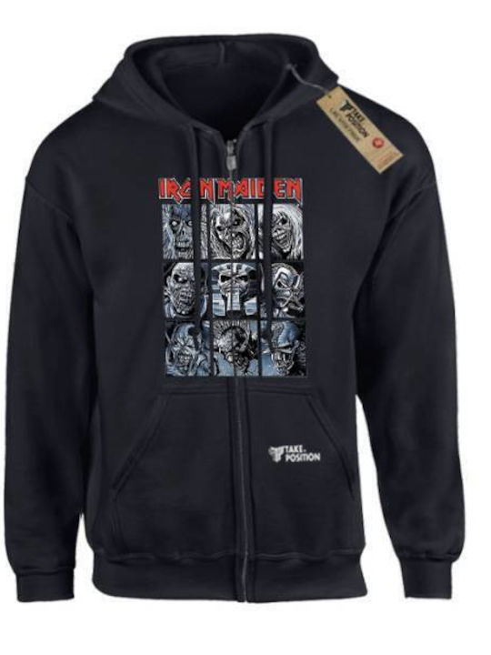 Bluză cu glugă pentru adulți Takeposition Z-cool Iron Maiden Beast Negru 908-7508b-02