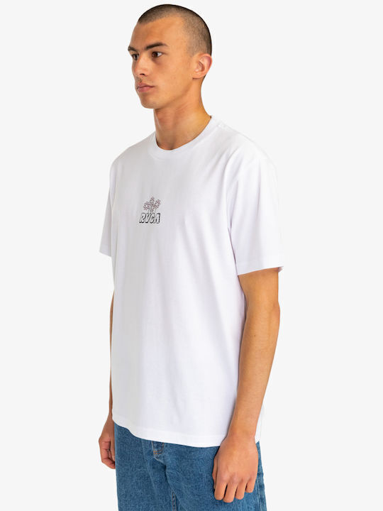 RVCA T-shirt Bărbătesc cu Mânecă Scurtă Alb