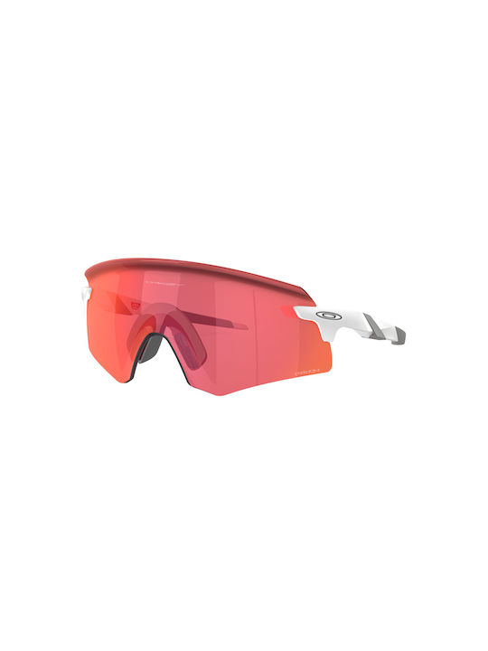 Oakley Prizm Sonnenbrillen mit Weiß Rahmen und Rot Spiegel Linse OA9471-19