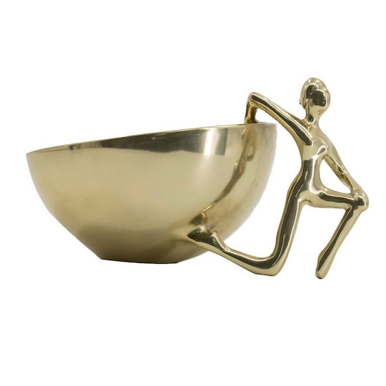 Artekko Figurine Διακοσμητικό Μπωλ Μεταλλικό Χρυσό 17.8x13.3x10.5cm