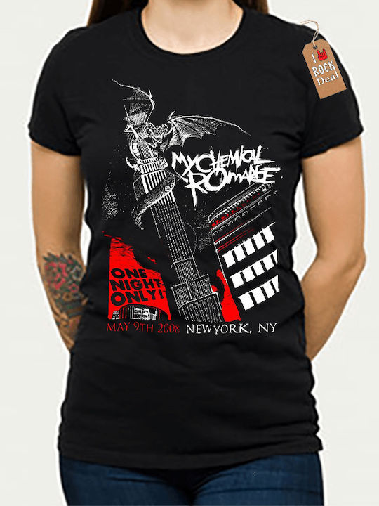 Rock Deal Concertele My Chemical Romance New York Rashguard Negru Din Bumbac My Chemical Romance Concerts New York