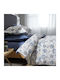 Vesta Home Como 1 Coverlet King Size Cotton Satin Blue 270x270cm