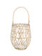 Bizzotto Glass Lantern Beige 20x20x24cm