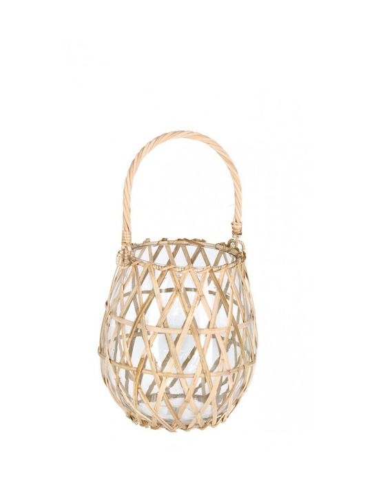 Bizzotto Glass Lantern Beige 16x16x18cm