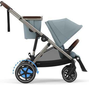 Cybex E-Gazelle S Baby Stroller Suitable for Newborn Stormy Blue Taupe Frame 14.7kg