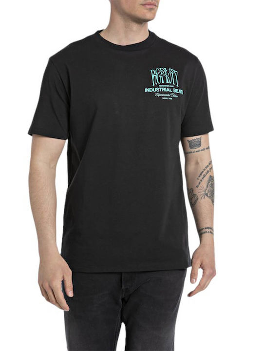 Replay Ανδρικό T-shirt Κοντομάνικο Μαύρο