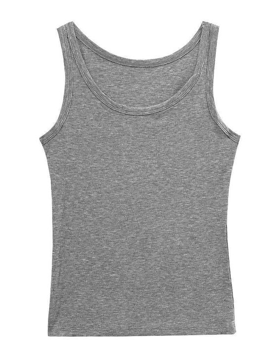 Ustyle Women's Athletic Blouse with Straps Gray