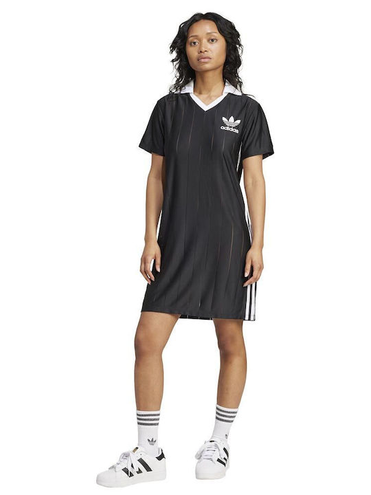 Adicolor 3-Stripes Summer Mini Athletic Dress Short Sleeve Black