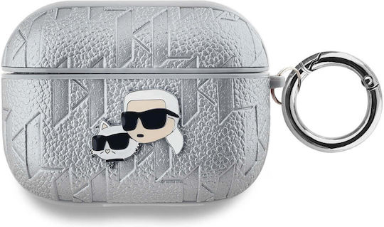 Karl Lagerfeld Karl and Choupette Калъф в Сребрист цвят за Apple AirPods Pro