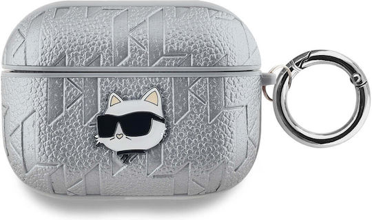Karl Lagerfeld Choupette Head Hülle in Silber Farbe für Apple AirPods Pro
