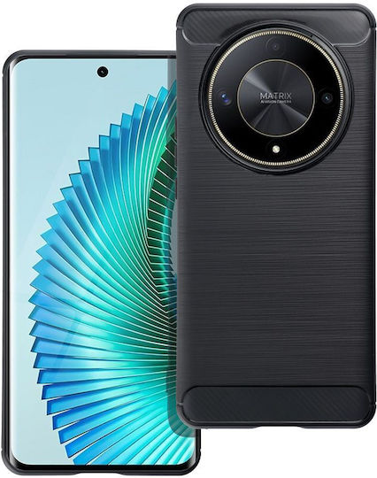 Carbon Задна корица Силикон / Закалено стъкло Черен (Honor Magic 6 Lite)