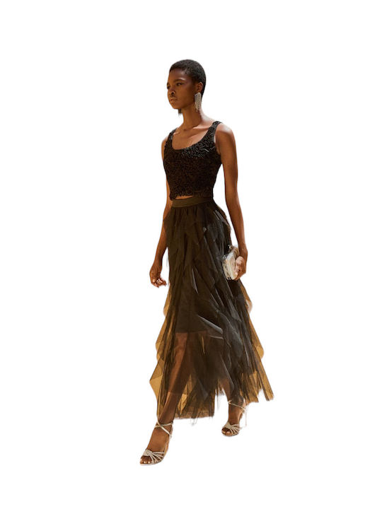 BSB Midi Skirt with Tulle Black