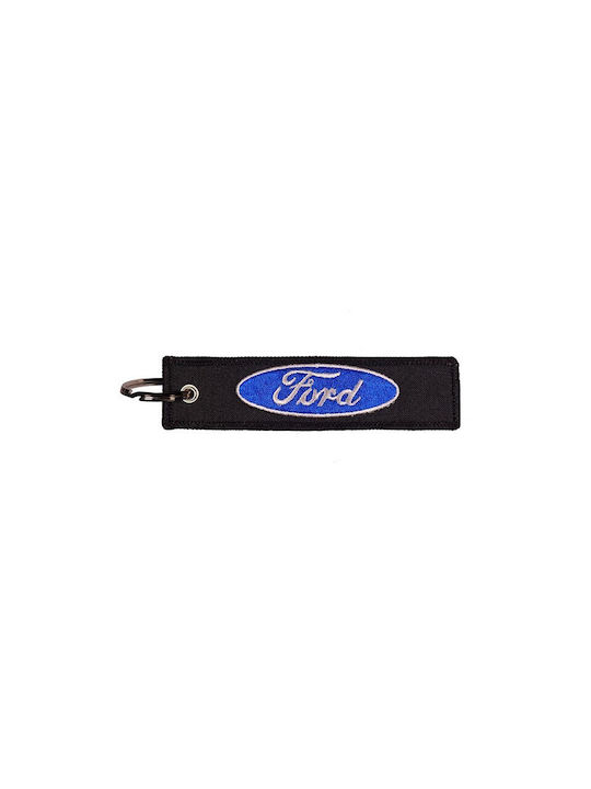 Fabric Embroidered Ford Logo Keychain