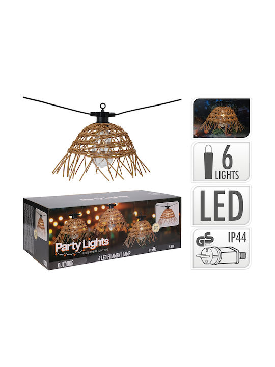 Koopman Wasserdichte Lichterkette Für Außenbereich LED Mit 6 Lampen Koopman Wasserdichte Lichterkette Für Außenbereich LED Mit 6 Lampen