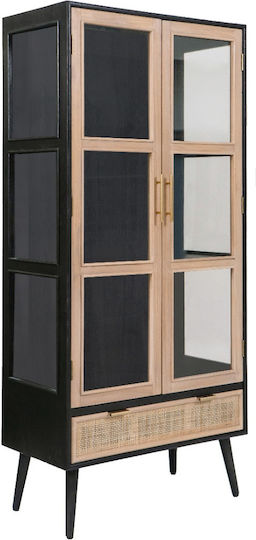 Cons Living Room Display Cabinet Made of MDF with Natural Windowed 72x39x159cm