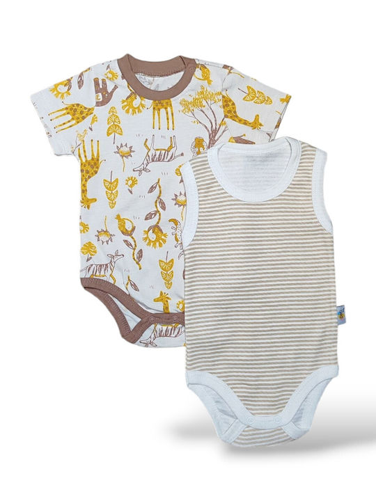 Babydom Baby Bodysuit Set Short-Sleeved Savannah 2pcs