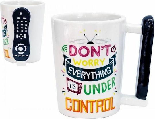 Total Gift TV Remote Control Cană Ceramică Bej 300ml