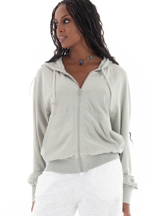 Dirty Laundry Women's Hooded Sweatshirt Light Grey